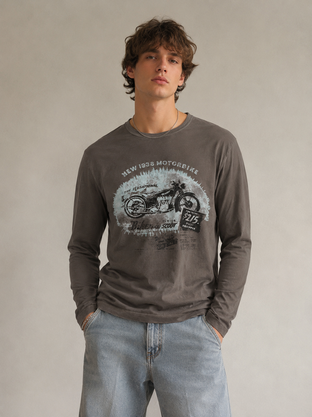 Mens vintage biker shirt